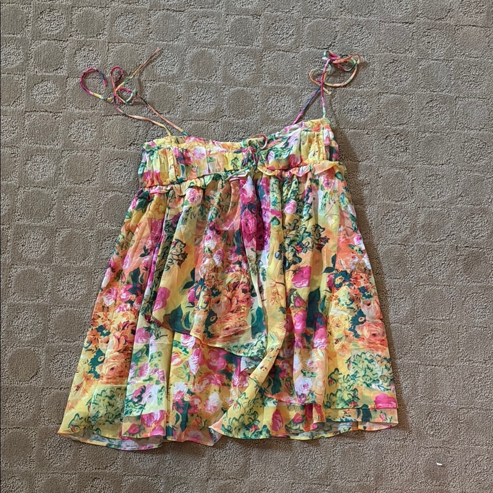 Floral Yellow and Pink Sundress